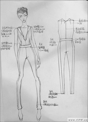 手繪線稿在女裝設(shè)計(jì)中的應(yīng)用 人體效果圖與衣服款式圖